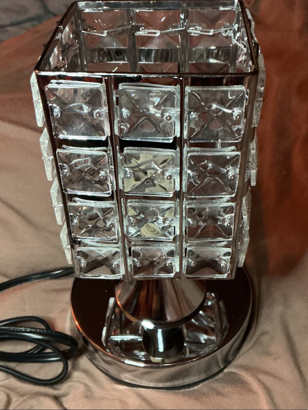 Crystal-Style Accent Lamp in Silver - Home Accents DORMS!